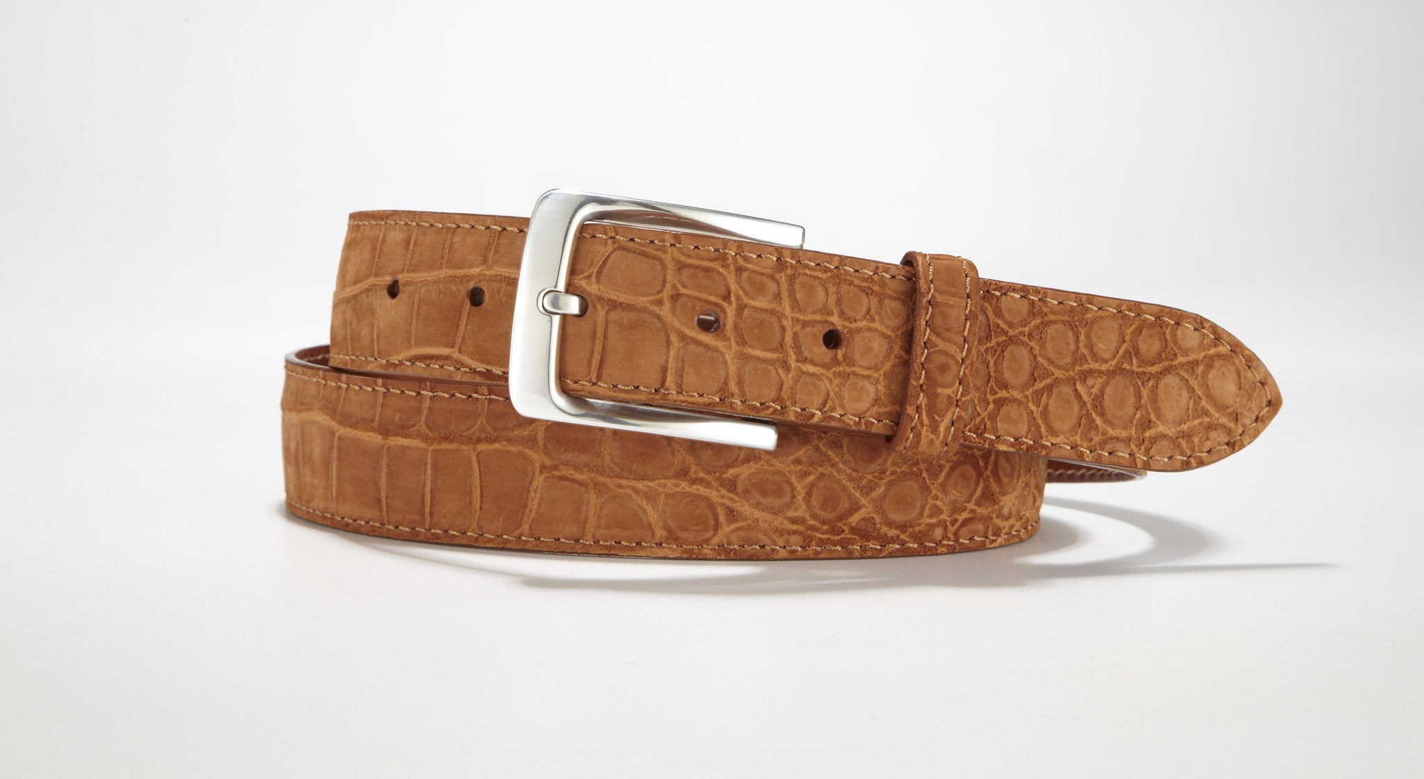 HANDPAINTED ITALIAN FULL GRAIN LEATHER BELT BROWN