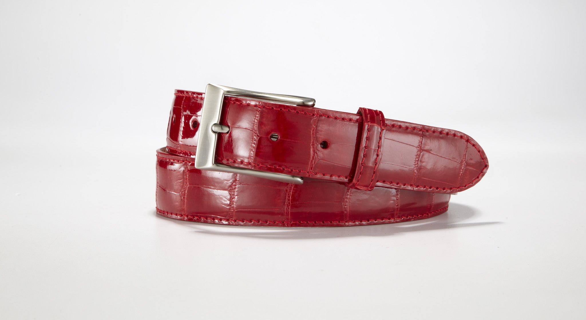 American Alligator Belt - Glossy 1 3/8 - 35mm (Red) – Andrew Martin