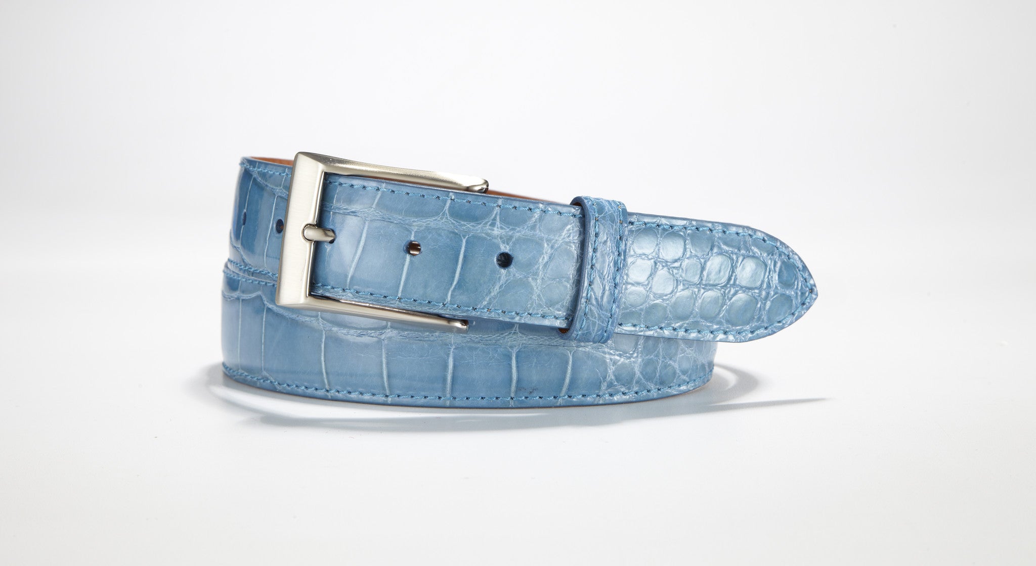 Crocodile Suede Belt 1 3/8 - 35mm (Navy Blue) – Andrew Martin