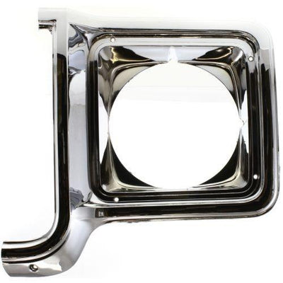 1973-1978 Chevy Pickup Headlight Door LH, Chrome/black, Round - Classic 2 Current Fabrication