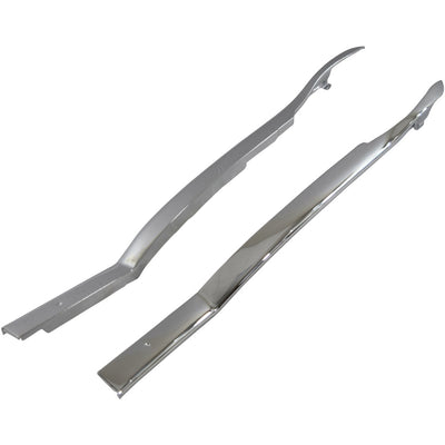 1955-1957 Chevy One-Fifty Series Hardtop Rear Upper Inner Quarter Panel Molding Pair Chrome - Classic 2 Current Fabrication