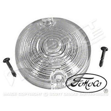 1967-1968 Ford Mustang DRIVER OR PASSENGER SIDE PARK LIGHT LENS w/LOGO, 2 REQUIRED - Classic 2 Current Fabrication