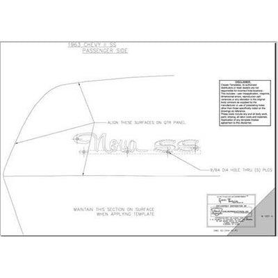 1963 - 1963 Chevy Chevy II SS Quarter Panel Emblem Template Kit - Classic 2 Current Fabrication