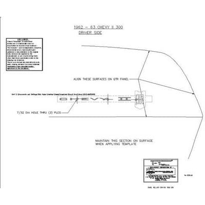 1962 - 1963 Chevy Chevy II 300 Quarter Panel Emblem Template Kit - Classic 2 Current Fabrication