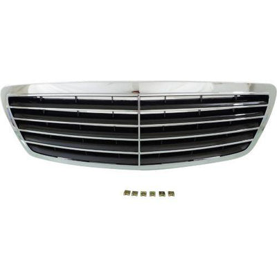 2003-2006 Mercedes S-class Grille, Chrome Shell/Black - Classic 2 Current Fabrication