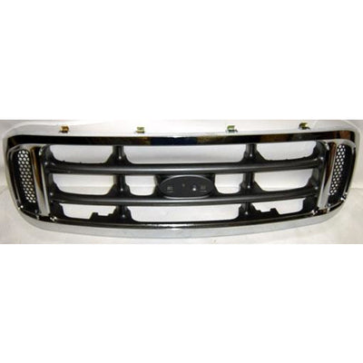 1999-2004 Ford Pickup F-250 Pickup Super Duty Grille Chrome/Silver/Black - Classic 2 Current Fabrication