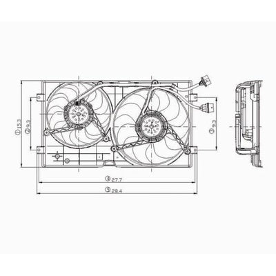 1998-2010 Volkswagen Beetle Radiator/Condenser Cooling Fan - Classic 2 Current Fabrication