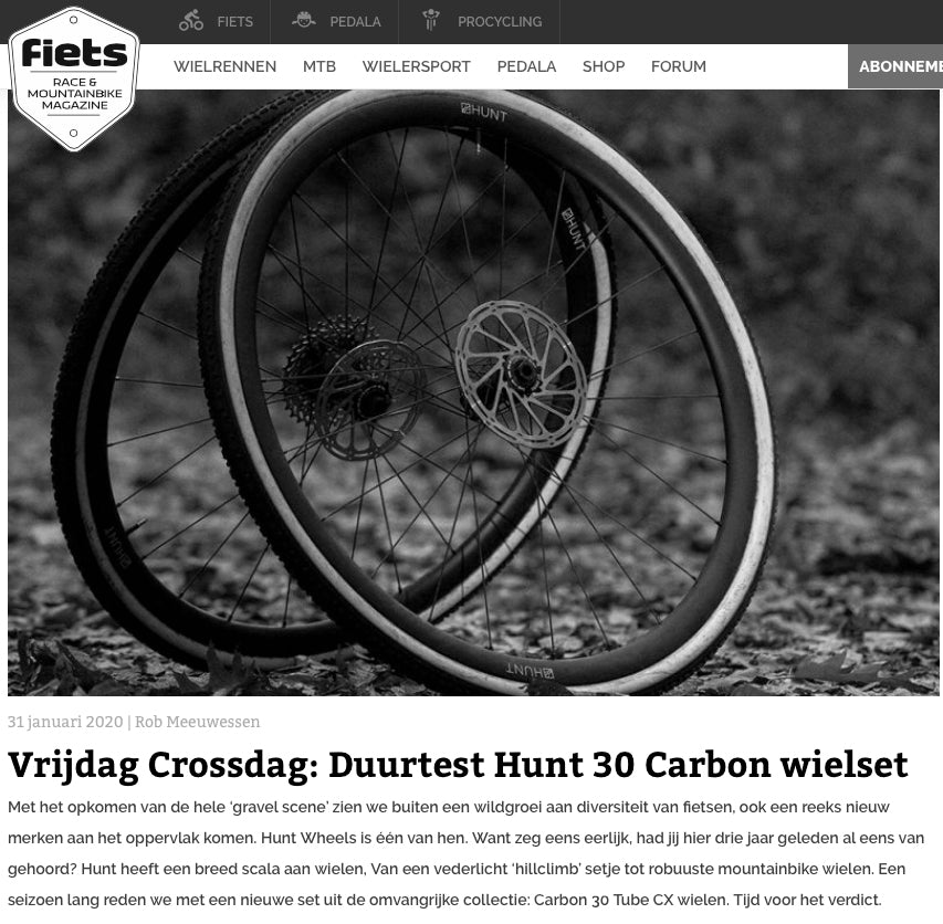 Fiets.nl Field Review - 30 Carbon Disc Wheels – Hunt Bike Wheels International