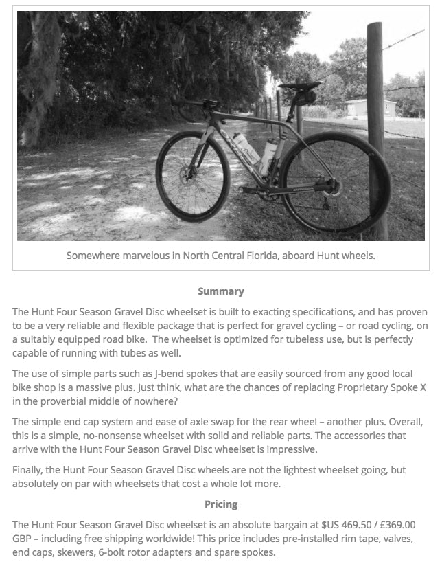 Gravel Cyclist Hunt 4Season Gravel Disc Review