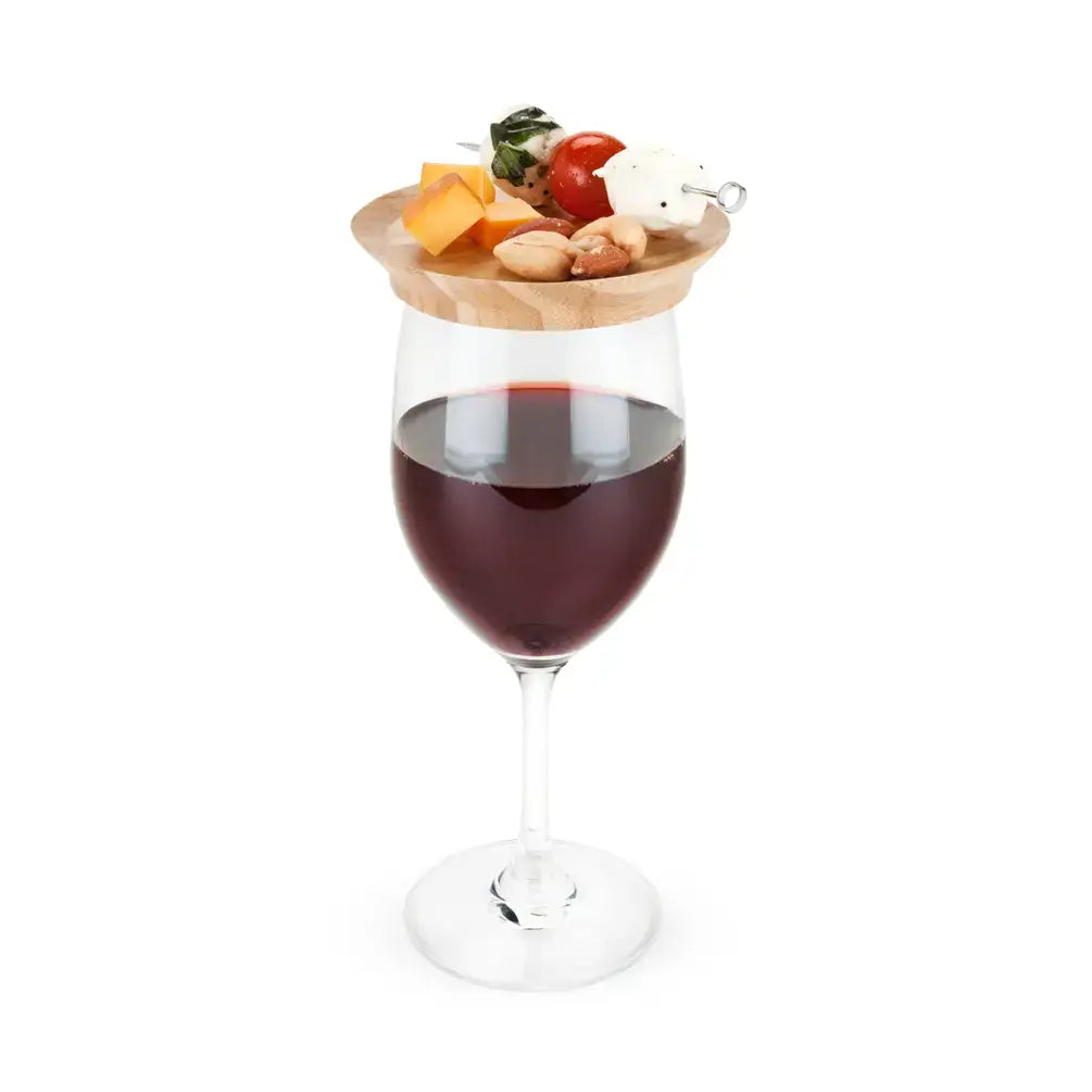 TRUE - Topper Bamboo Appetizer Glass Toppers - Set of 4