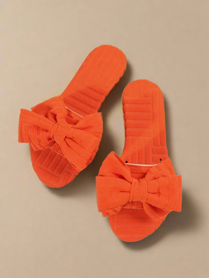 Bow Knot Open Toe Slippers
