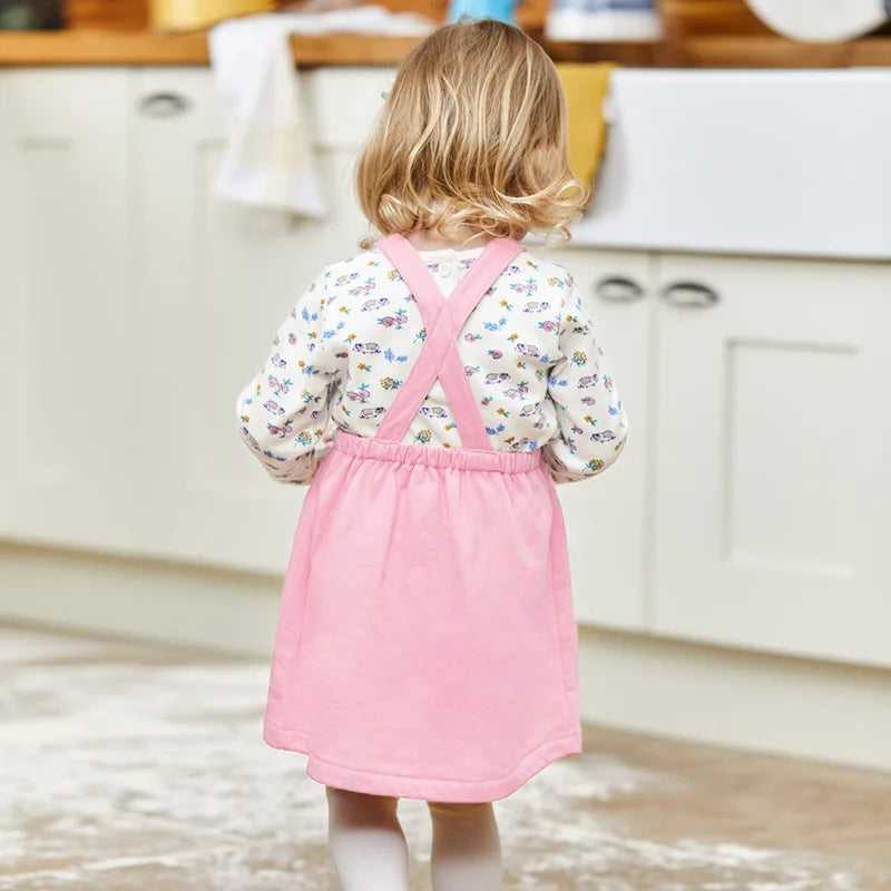 Girls Cartoon Design Shoulder Strap Skirt Dress childrensterritory