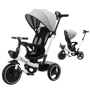 6-in-1 Folding Baby Push Bike with Detachable Guardrail - Children's Territory a Unit of VIC&SI LLC