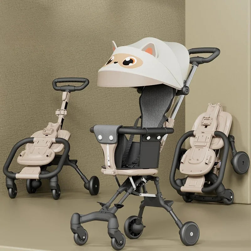 Lightweight Four-wheel Baby Stroller with Canopy