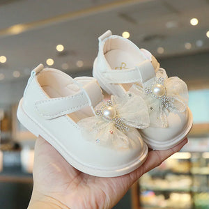 Soft-Soled Bow Design Princess Leather Shoes for Baby Girls - Children's Territory a Unit of VIC&SI LLC