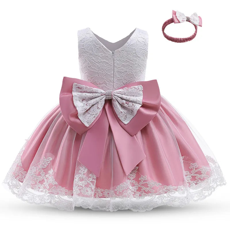 Baby Girls Princess Dress with Beadings for Christening