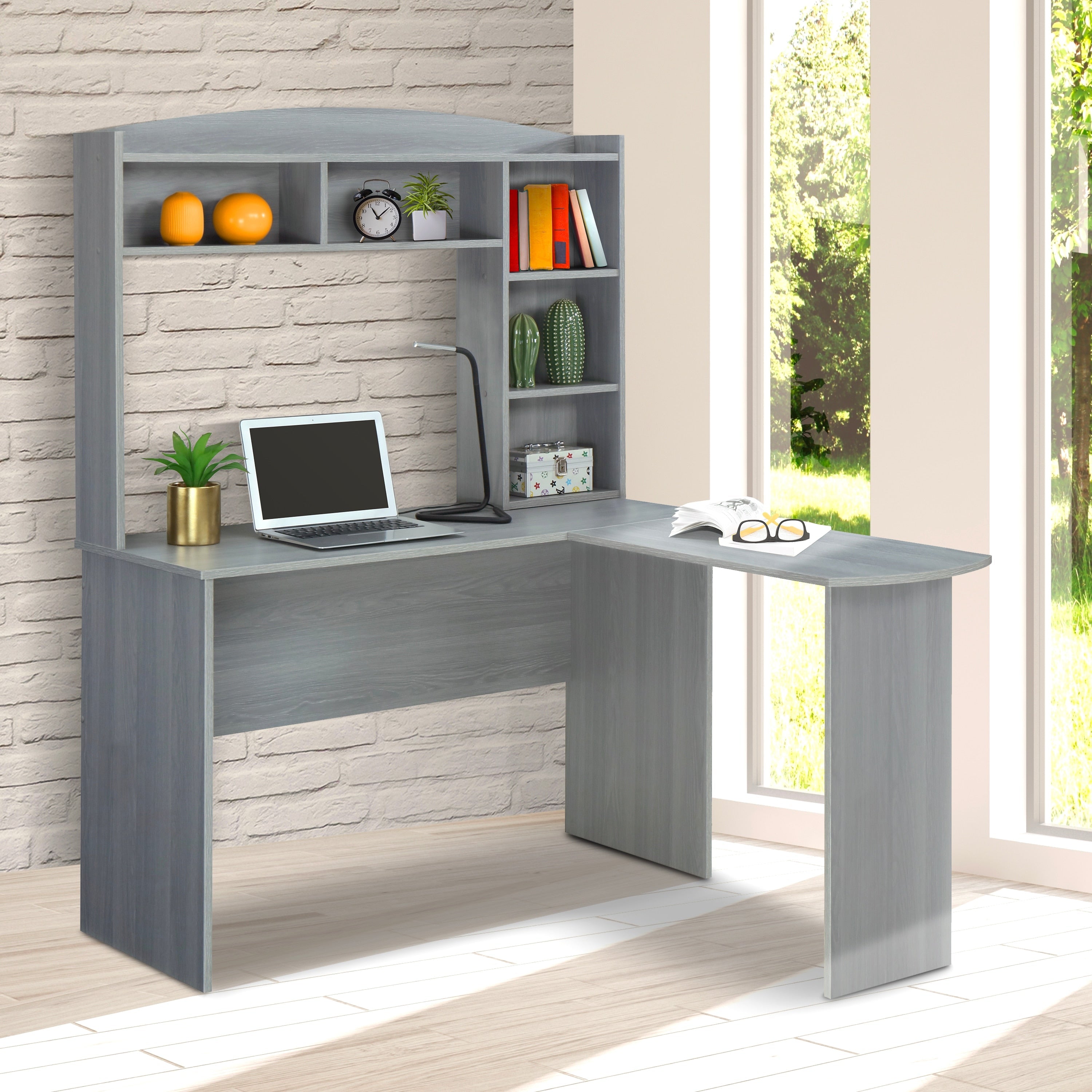 L-Shaped Modern Design Wooden Hutch Office/Study Desk