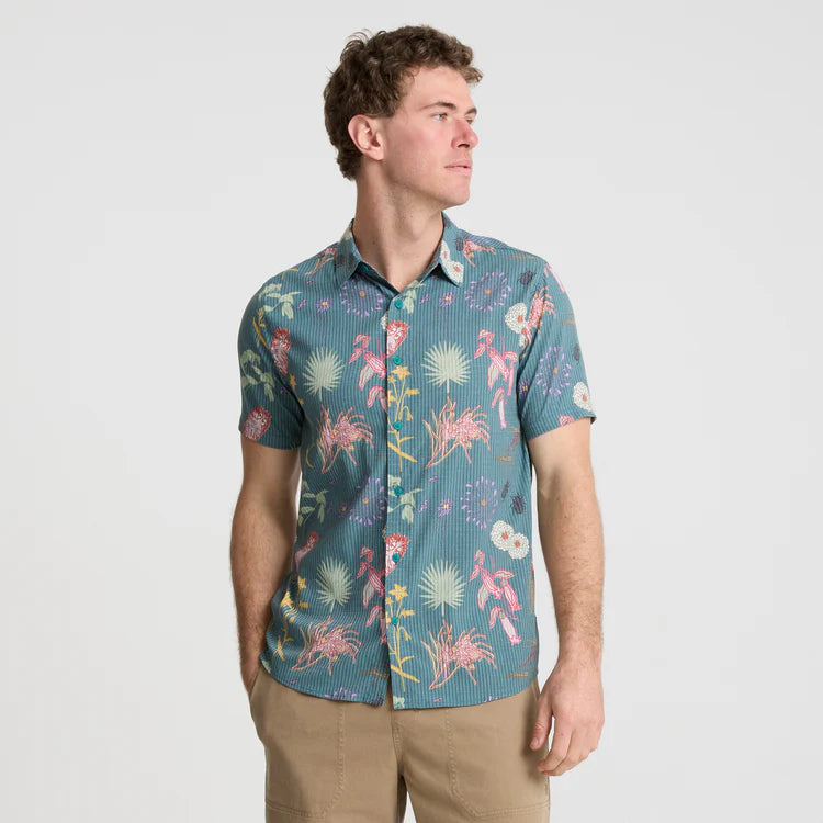 Bless Up SS Button Up - Deep Sea