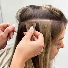 natural hair is separated into small sections