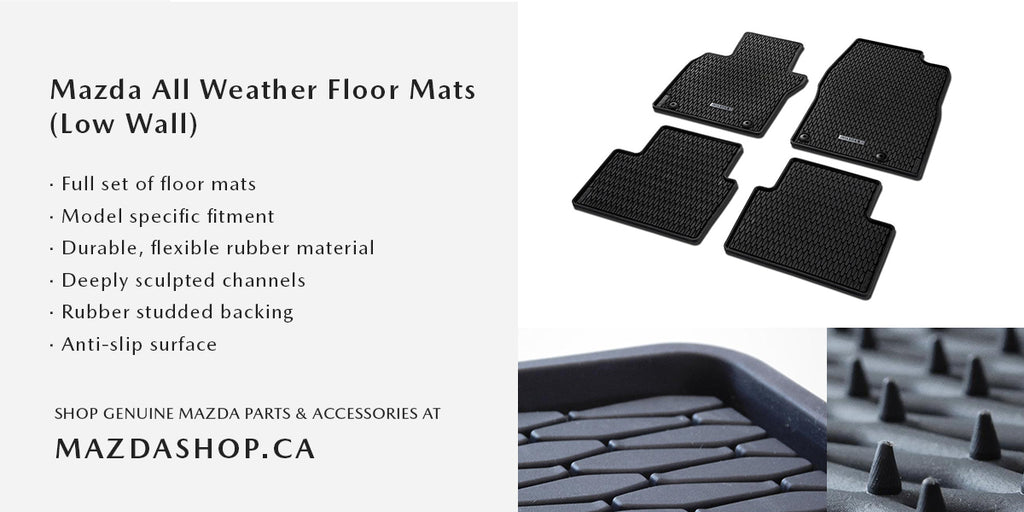 MazdaShop - Mazda All Weather Floor Mats Low Wall Design and Features