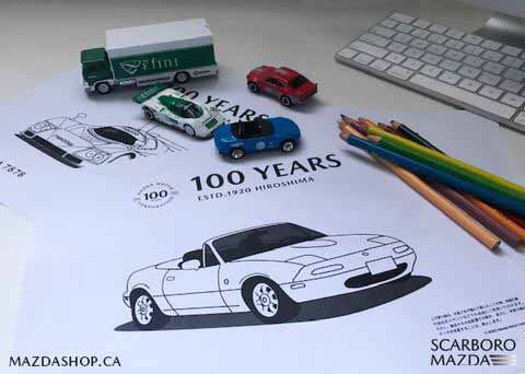 Mazda 100 Years Colouring Sheets Free Download MazdaShop.ca