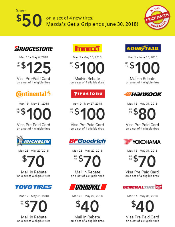 Tires Mail In Rebate Forms Mazda Shop