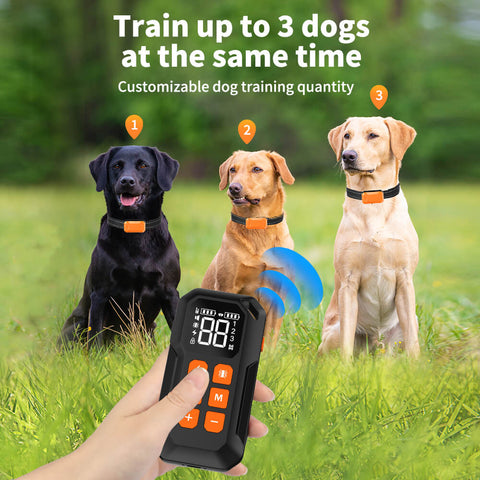 MASBRILL Wireless Dog Fence 2 in 1 Electric Fence for 3 Dogs Training Collar