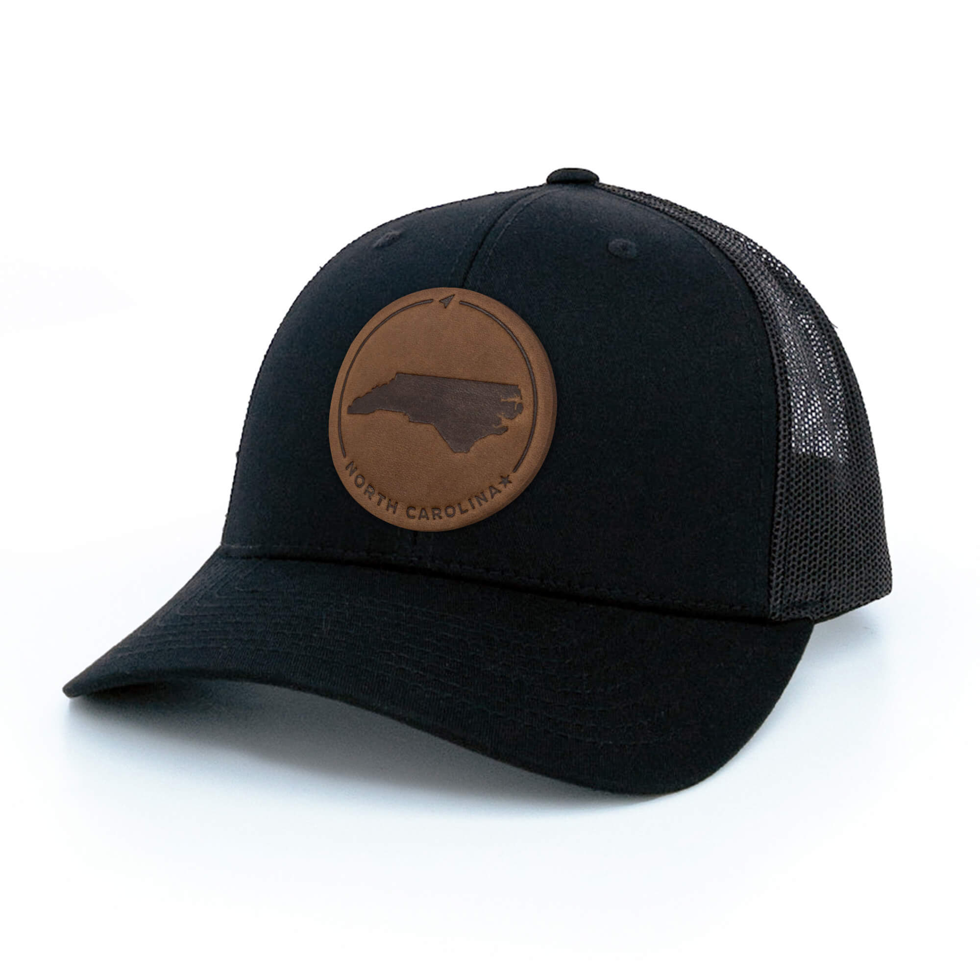 Pennsylvania Leather Patch Hat, Heather Grey - USA Trucker Hat Made with Full-Grain Leather, Water-Resistant Leather Patch