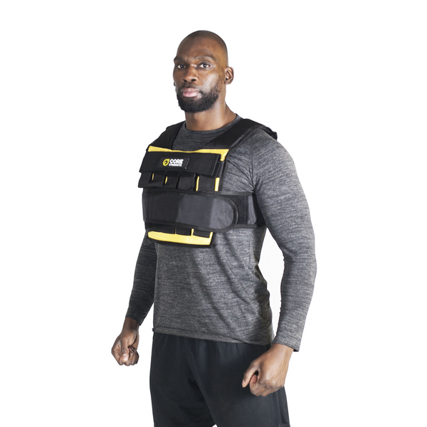 image of man wearing a Core Strength weighted vest