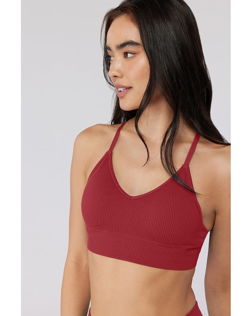 Spiritual Gangster High Neck Sports Bra in Deep Sea