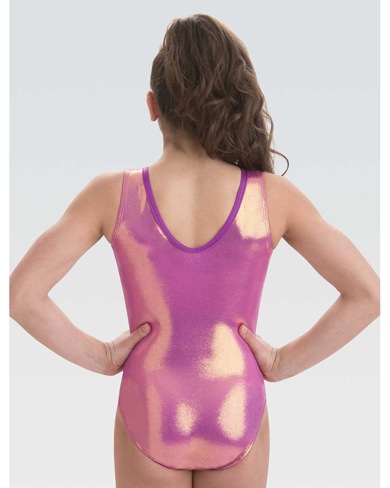 GK Elite Gymnastic Tank Leotard - 3858 Womens - Ombre Purple Colourdot Print