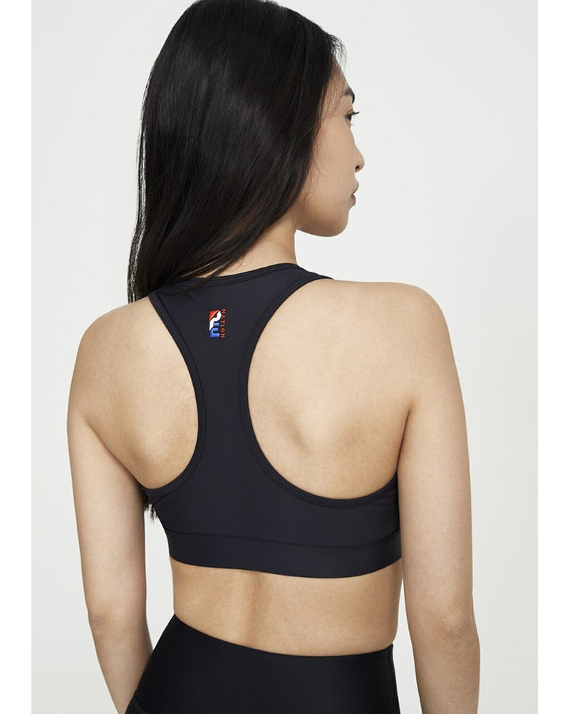 PE NATION Resurgence Sports Bra Black and Stripe