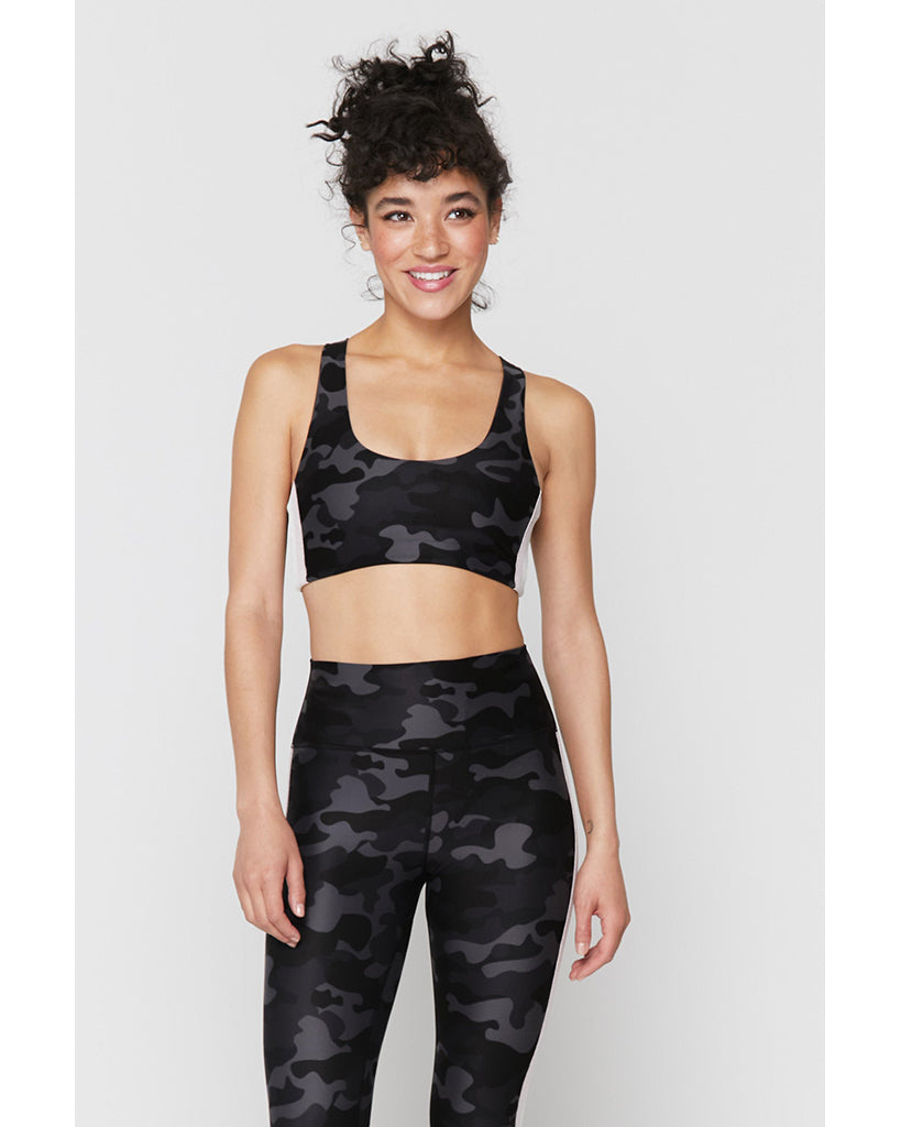 Spiritual Gangster High Neck Sports Bra in Deep Sea