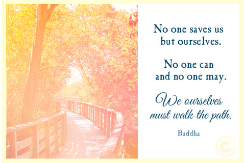 No one saves us but ourselves. No one can and no one may. We ourselves must walk the path. - buddha quote