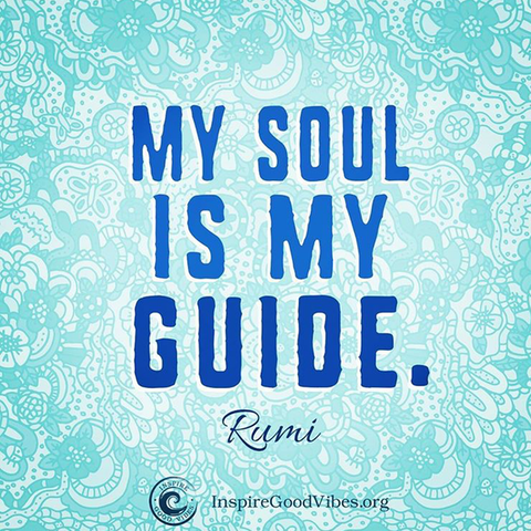 rumi quote  - my soul is my guide 