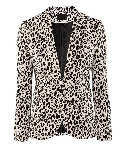 Leopard Print Blazer Cotton classic Casual Lady Jackets Suit ...