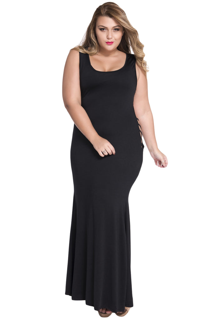Black Hollowed Back Her Maxi Jersey Dress – HisandHerFashion.com