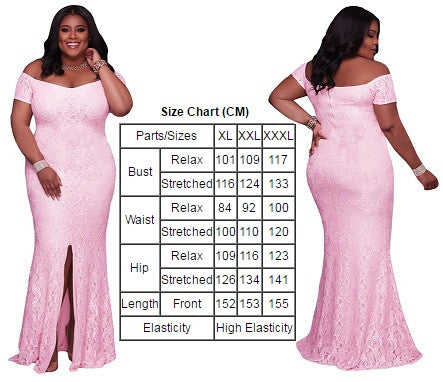 pink and white plus size dress