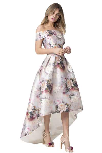 satin floral dress