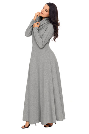 long sleeve turtleneck maxi dress
