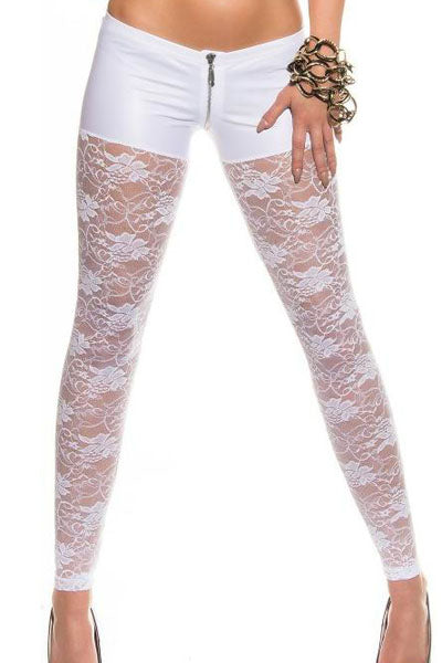 white lace leggings