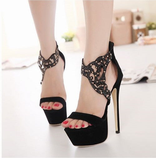 Hollow Cut Design With Drill High Heel Shoes – HisandHerFashion.com