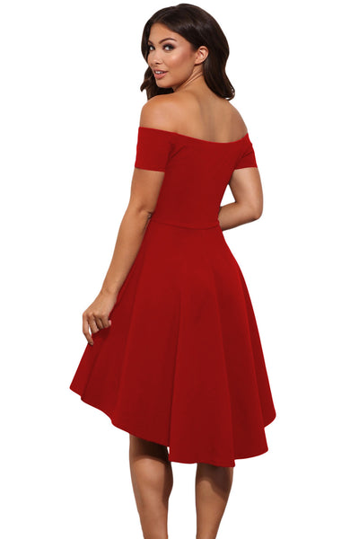 red slim dress