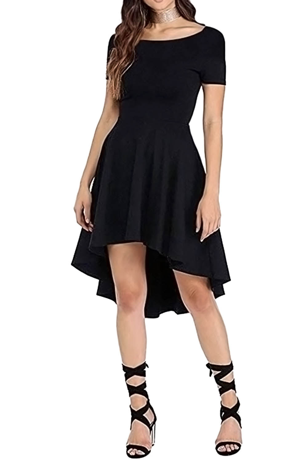 short black skater dress