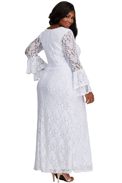 White bell sleeve dress for womens size victorian era