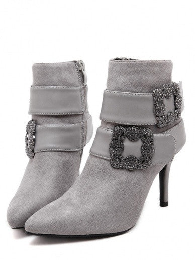 womens gray ankle booties