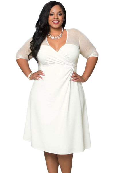 White Big'n'Trendy Plus Size Edgy Twist Women Dress – HisandHerFashion.com