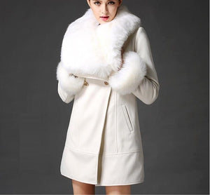 ladies white wool coat