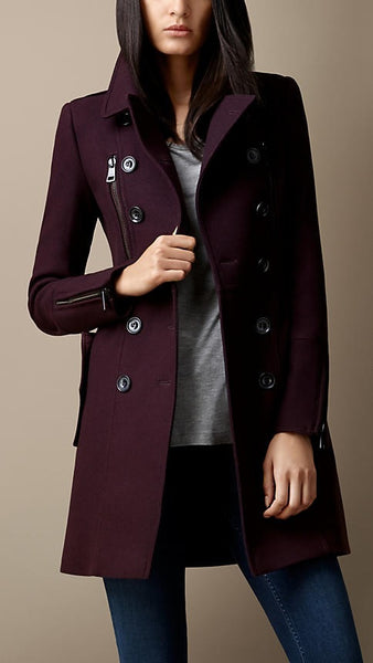 Wool Coat Cashmere Mid Length Slim Sexy Trench Coat – HisandHerFashion.com