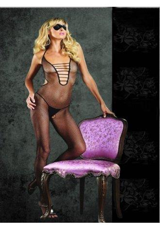 Halter Fishnet Cut Out Bodystocking